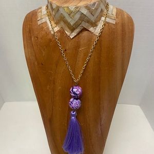 Purple long necklace